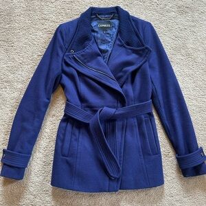 Express Women's Asymmetrical Zip Wool Blend Coat size small
